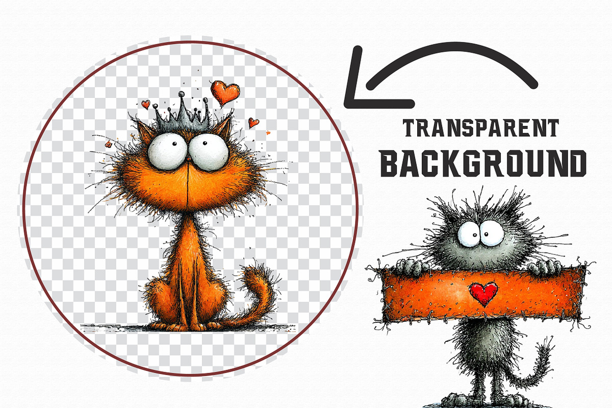 Whimsical Valentine Cat Clipart, an Illustration by Libby Wishes (Photo 4 of 7)