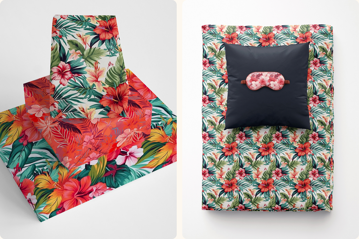 Coral Lagoon Hibiscus Florals, a Pattern Graphic by Ninterints (Photo 9 of 10)