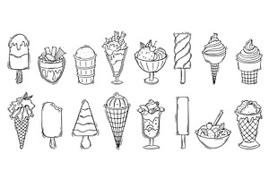 Hand drawn ice cream. Sweet creamy, a Food Illustration by Valerie Bodnar
