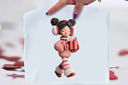 Whimsical Christmas Girl Clipart, an Animal Illustration by SVGArt (Thumbnail 3 of 9)