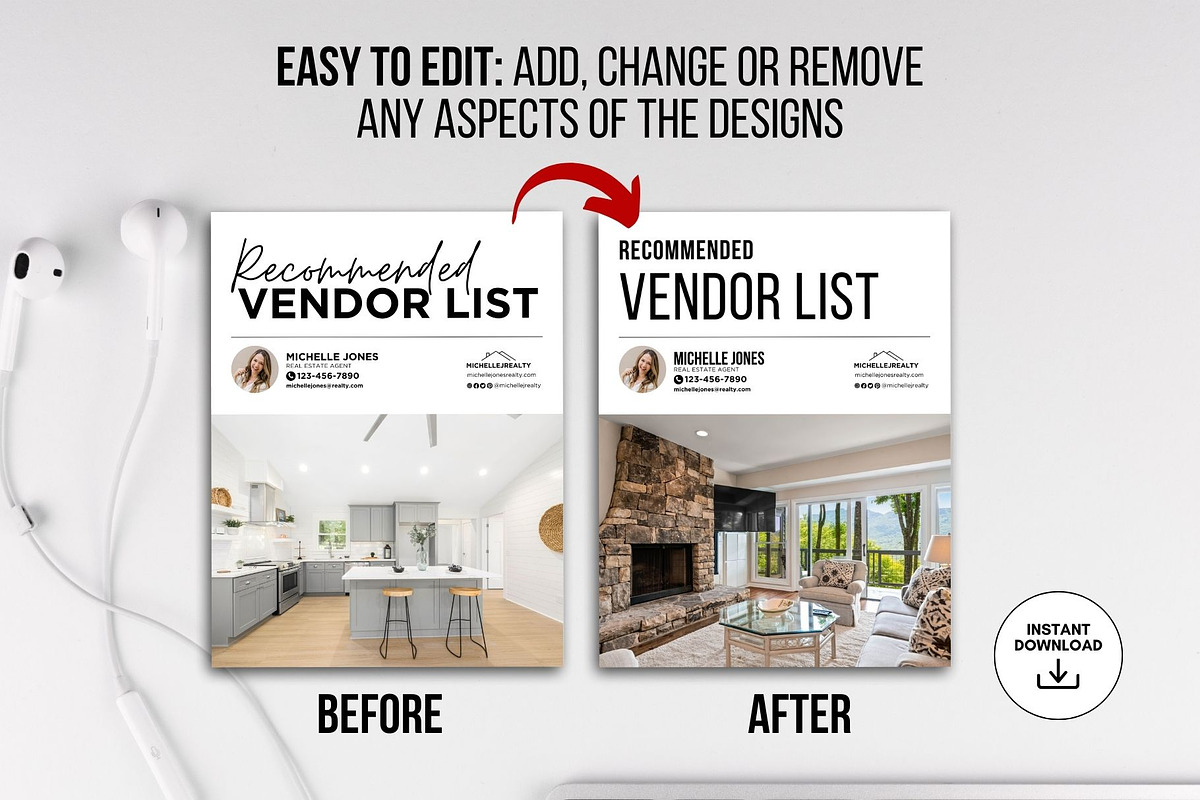 Real Estate Vendor List Flyer Canva, a Flyer Template by CreativeVinesStore (Photo 5 of 6)