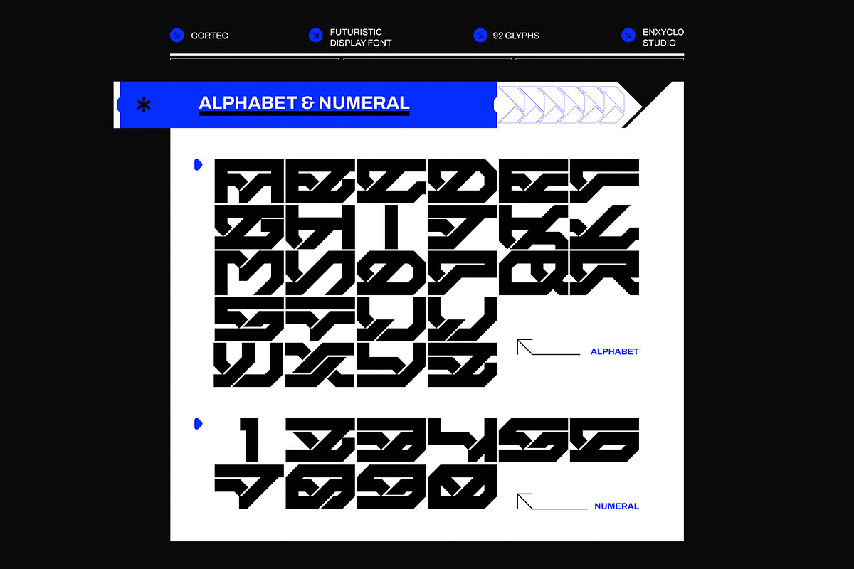 Cortec - Cyberpunk Font, a Sans Serif Font by Enxyclo Studio (Photo 2 of 4)