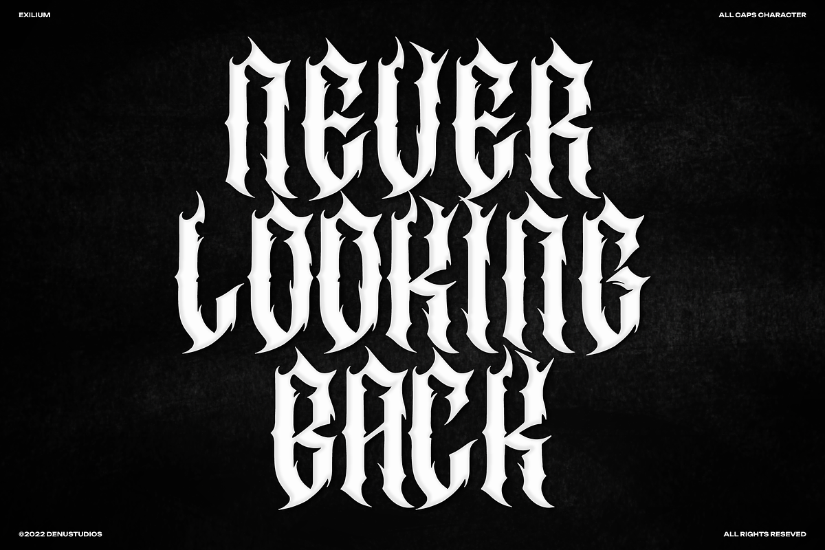 Exilium | Black Metal Font, a Blackletter Font by Denustudios (Photo 4 of 12)