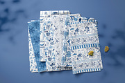 Blue tropical summer beach patterns, a Pattern Graphic by Tani Kuzminka (Thumbnail 6 of 22)