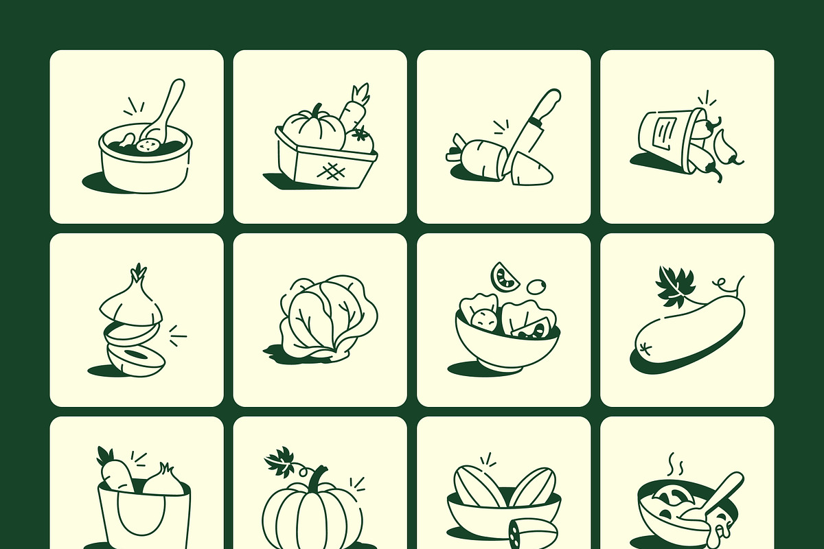 Vegetables Drawing Illustration, an Outline Icon by Vectors Market (Photo 7 of 8)