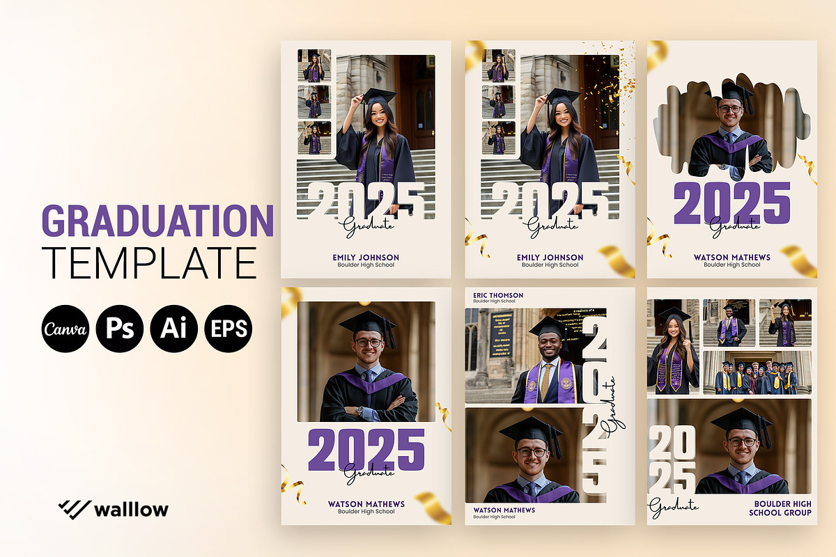 Graduation Canva Template, a Social Media Template by Walllow Creatives