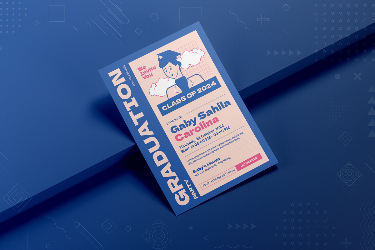 Vintage Graduation Party Invitation, an Invitation Template by Fannan Studio (Photo 2 of 2)