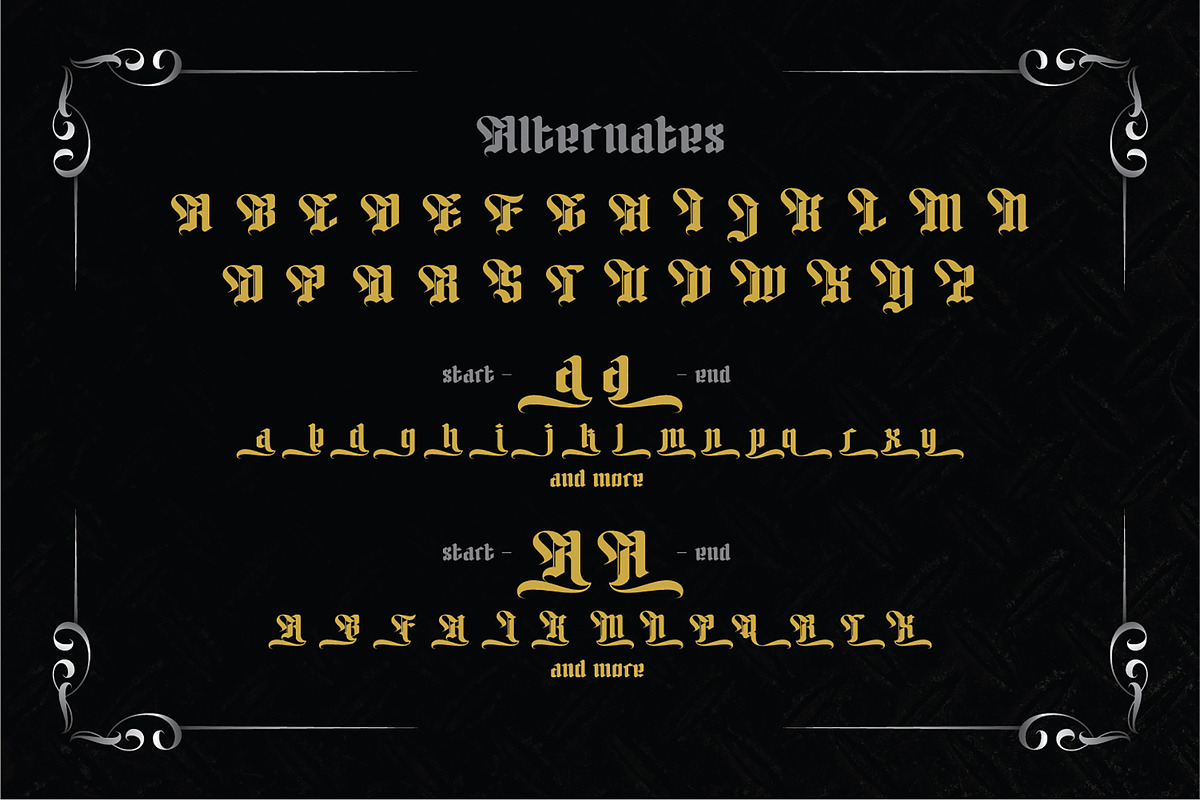 Herkaloya - Ornament Blackletter, a Blackletter Font by Ekahermawan (Photo 8 of 10)