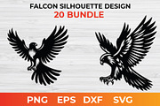 Falcon Silhouette Design bundle, an Animal Illustration by bossdesigner (Thumbnail 3 of 3)