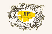 Thanksgiving Day. Hand Drawn design., an Illustration by MariShop (Thumbnail 3 of 3)