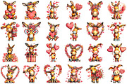 Whimsical Valentine Donkey Clipart, an Illustration by designcity5 (Thumbnail 2 of 5)