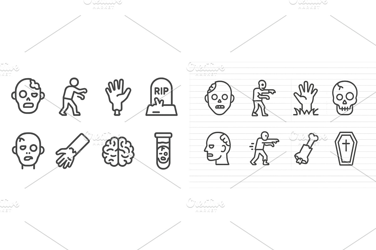 Collection of web icons featuring, an Illustration by ZinetroN
