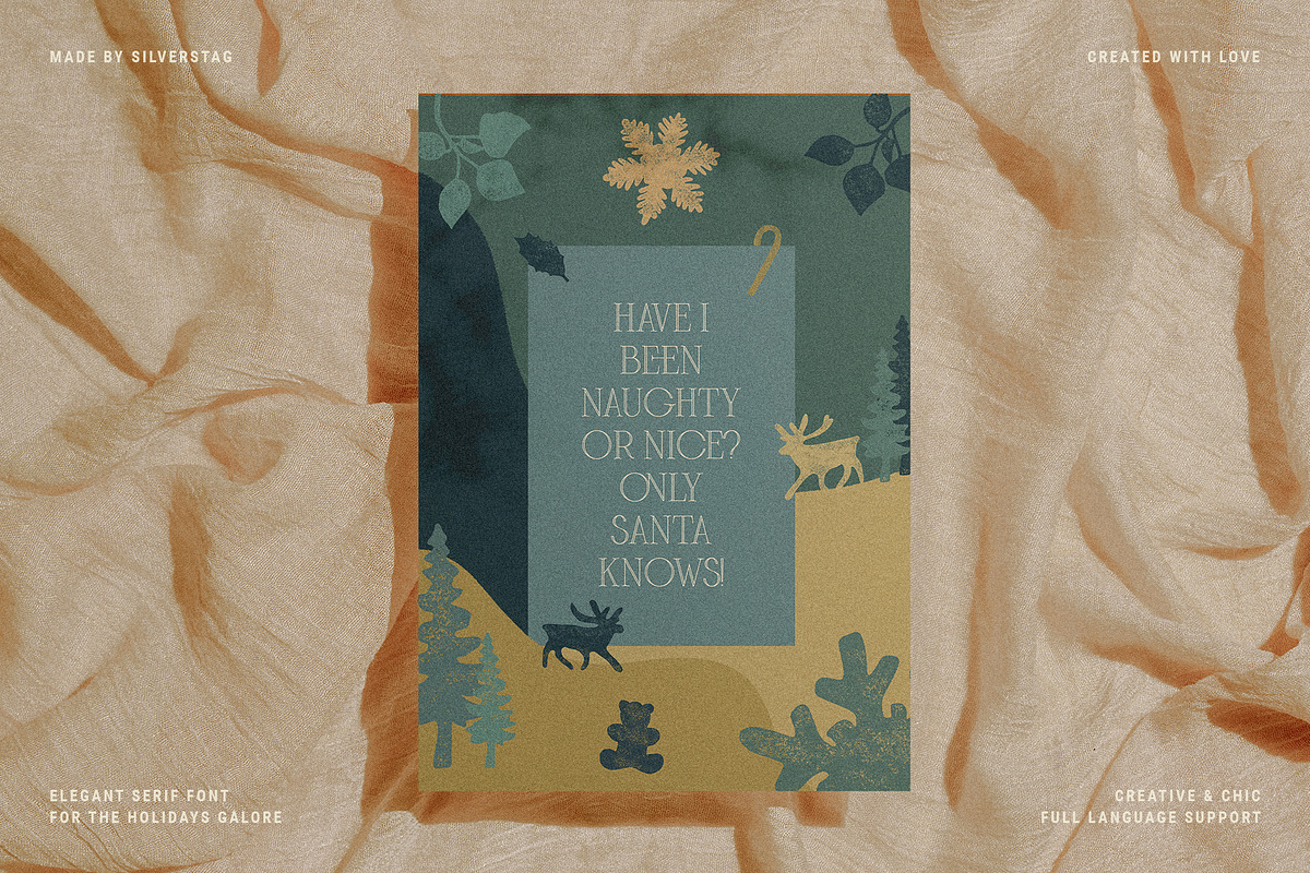 Frosty Xmas - A Holiday-Themed Serif, a Serif Font by SilverStag Type Foundry (Photo 11 of 15)