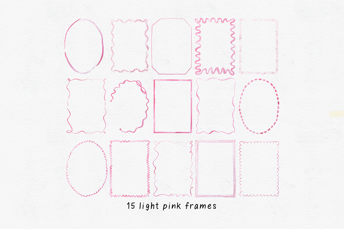 15 Cute Watercolor Frames + Borders, an Object Graphic by Design by Laney (Photo 13 of 17)