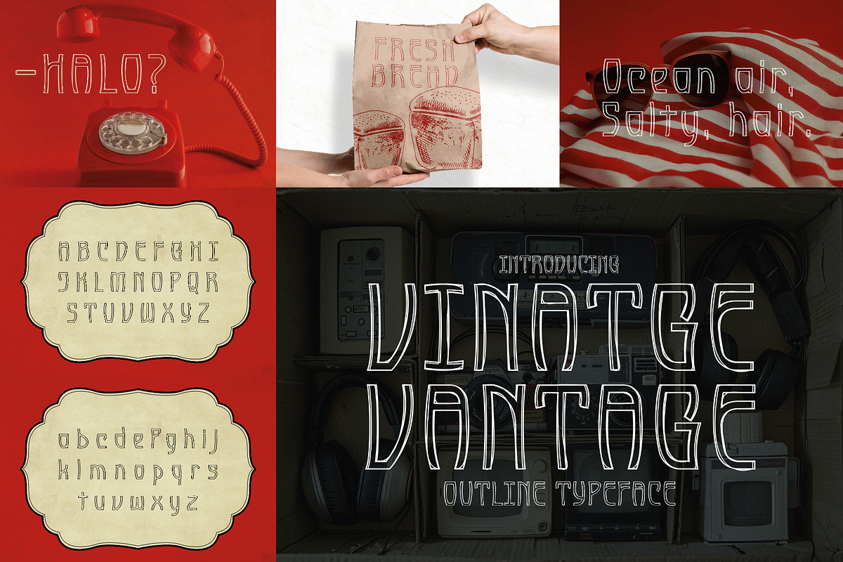 Outline Font Bundle - 34 Fonts!, a Sans Serif Font by HipFonts (Photo 13 of 17)