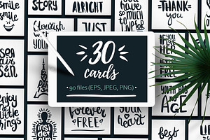 30 Handdrawn Quotes For Cards.