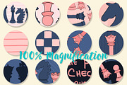 Chess Patterns in Pink and Blue, a Pattern Graphic by Northern Whimsy Design (Thumbnail 2 of 4)
