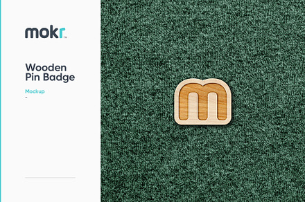 Wood Pin Badge Mockup