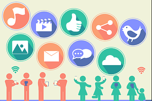 Social Network flat icon vector 