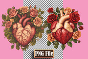 Floral Heart Clipart Bundle Png, an Object Graphic by protabsorkar11 (Thumbnail 9 of 9)