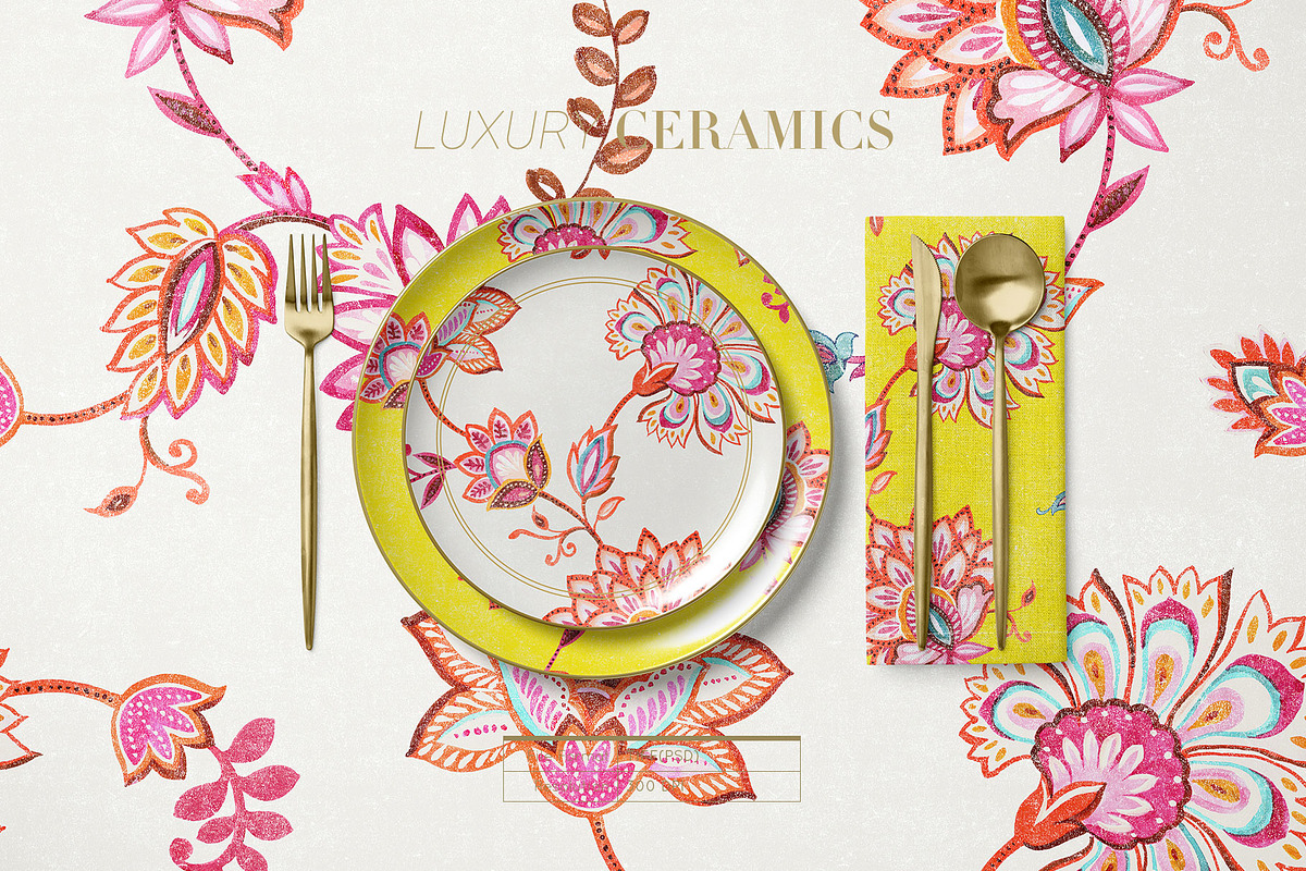 Bohemian Chintz, HandMade Watercolor, a Pattern Graphic by TSTUDIO (Photo 6 of 11)