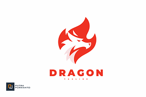 Dragon Head Flame Logo Design