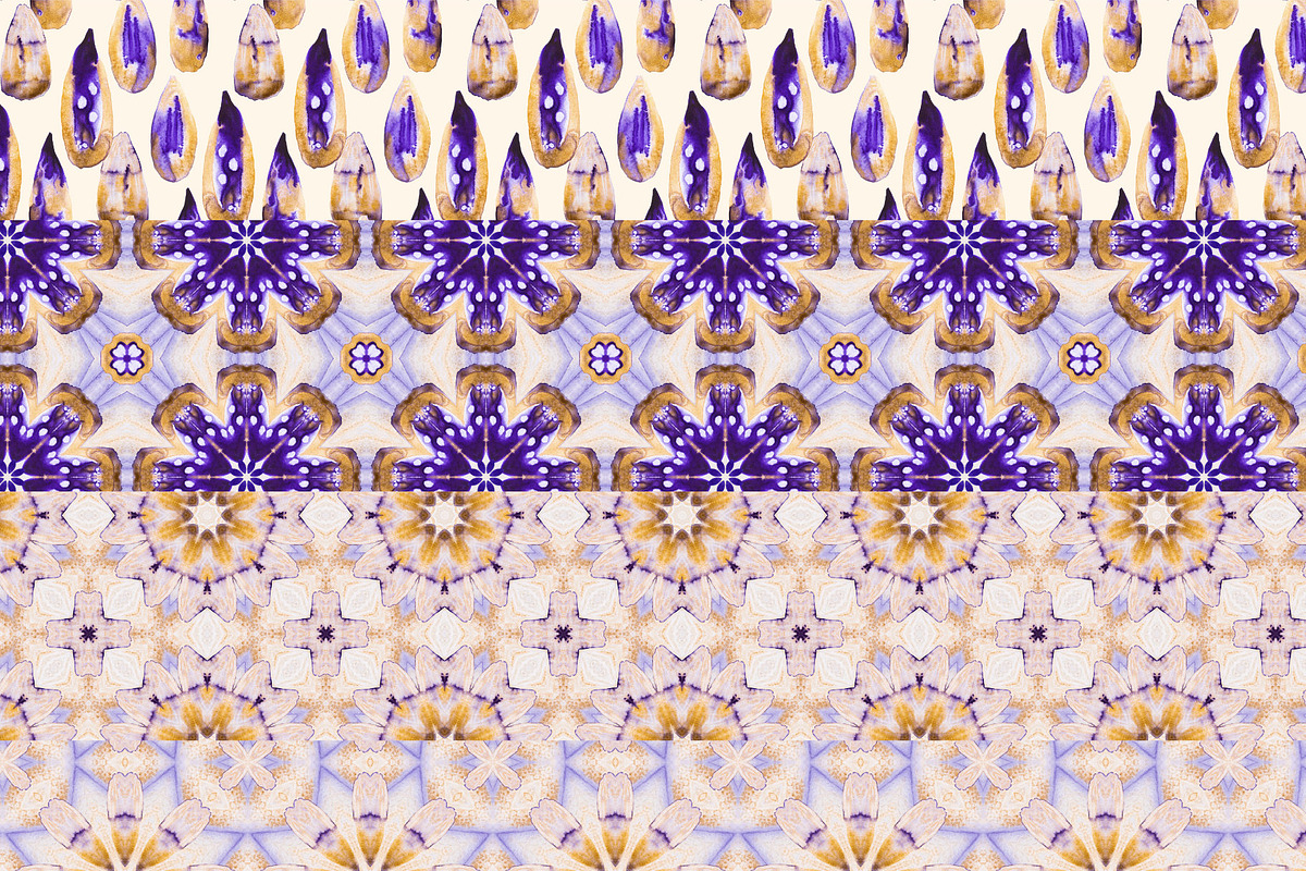 Watercolor seamless patterns, a Pattern Graphic by Wild Rose (Photo 4 of 9)