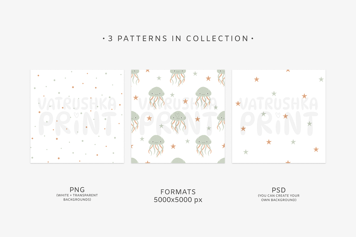 Kids seamless sea patterns, a Pattern Graphic by vatrushkaprint_store (Photo 2 of 5)