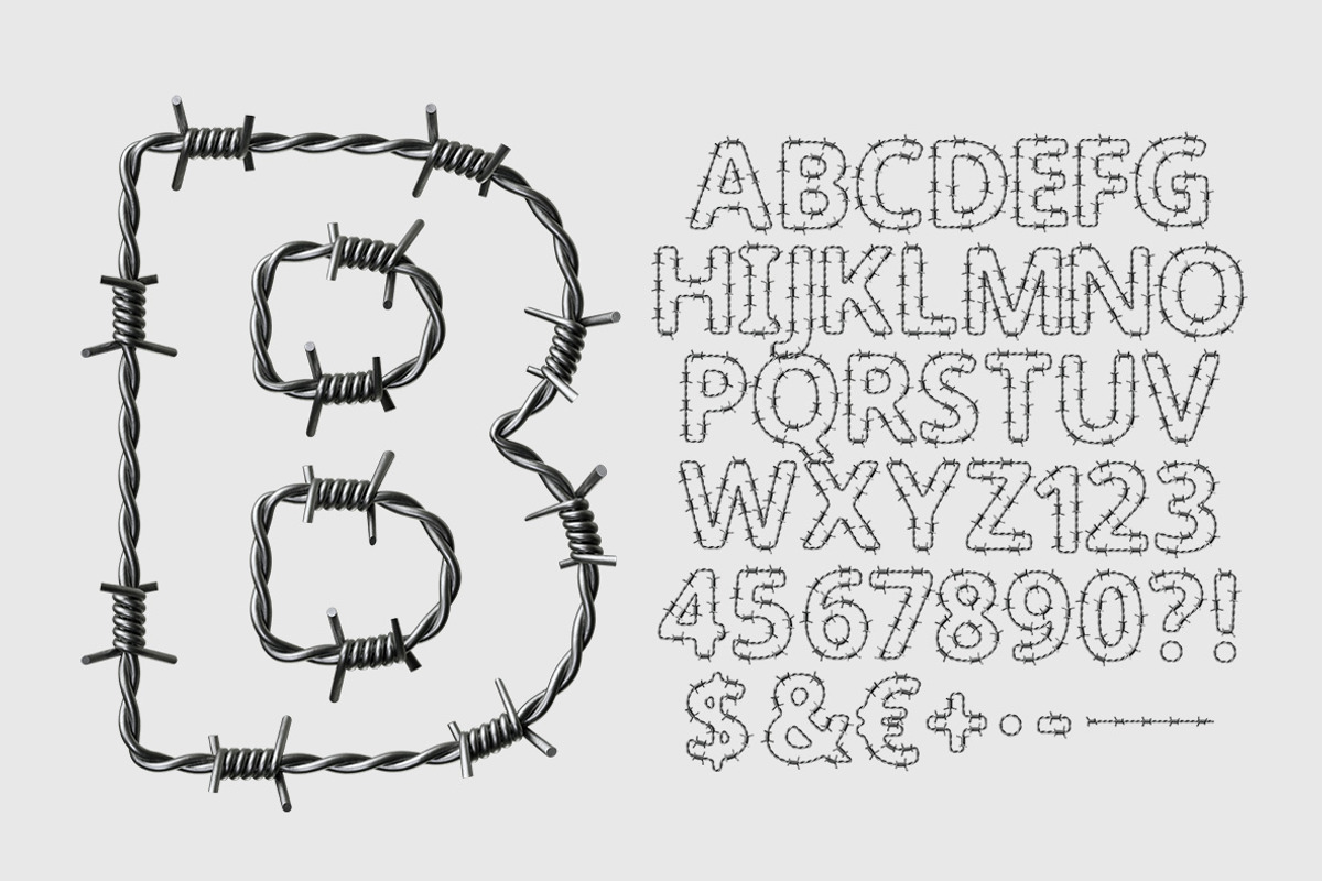 Barbed Wire Font, a Font by Handmadefont (Photo 2 of 9)