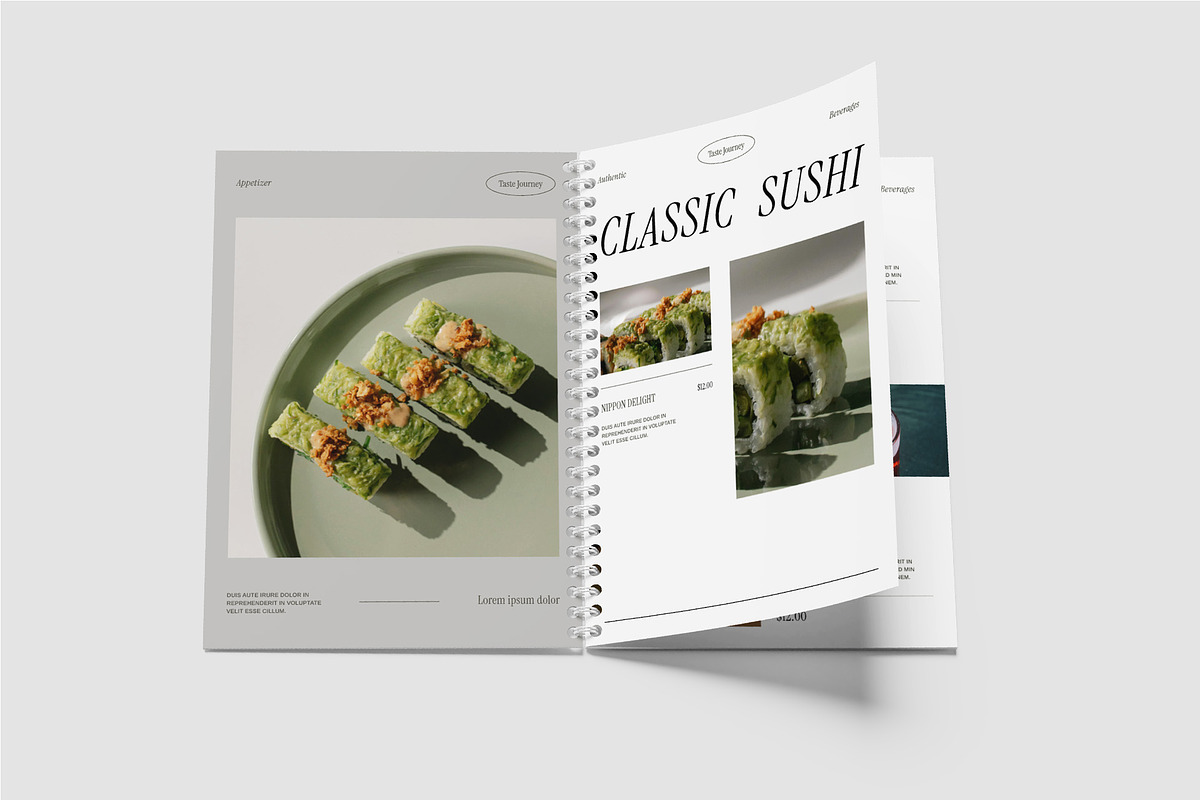 Aesthetic Modern Menu Book Template, a Magazine Template by TMint Play (Photo 4 of 9)