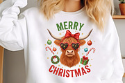 Funny Cow Merry Christmas PNG, an Illustration by SinaCreation (Thumbnail 2 of 7)