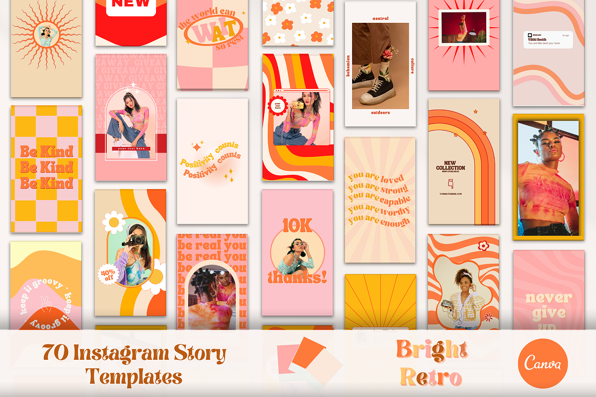 Retro Instagram Story Templates, a Social Media Template by Boltik Studio (Photo 1 of 8)