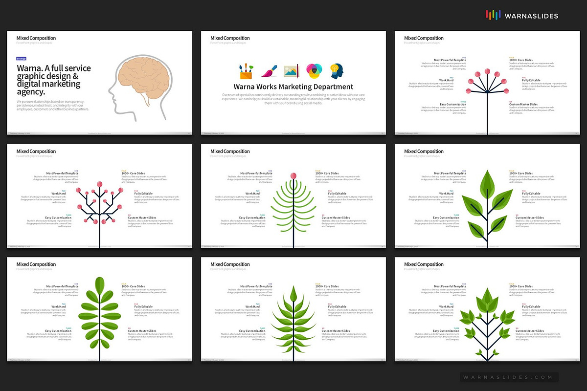 Mixed Graphics PowerPoint Templates, a Presentation Template by Warna Works (Photo 13 of 13)