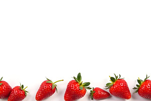 Strawberries Bottom Edge With Clean, a Photo by LOGOCREATIVE