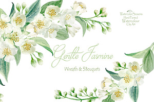 Gentle Jasmine, Hand Painted Bouquet