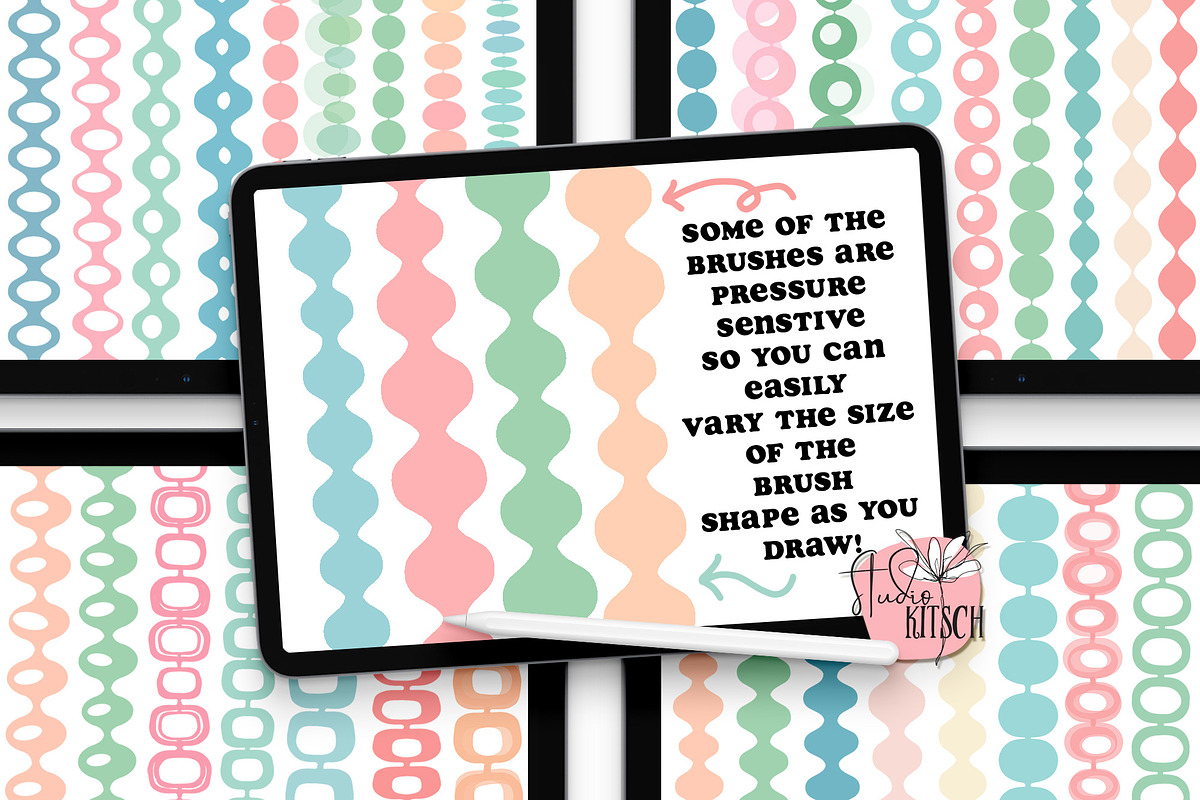 Retro Border Brushes for Procreate, a Brush Add-On by Studio Kitsch (Photo 2 of 9)