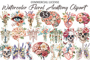 Watercolor Floral Anatomy Clipart, a Seasonal Illustration by designcity5 (Thumbnail 1 of 5)