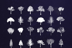 89 Procreate Tree Stamps Brushes