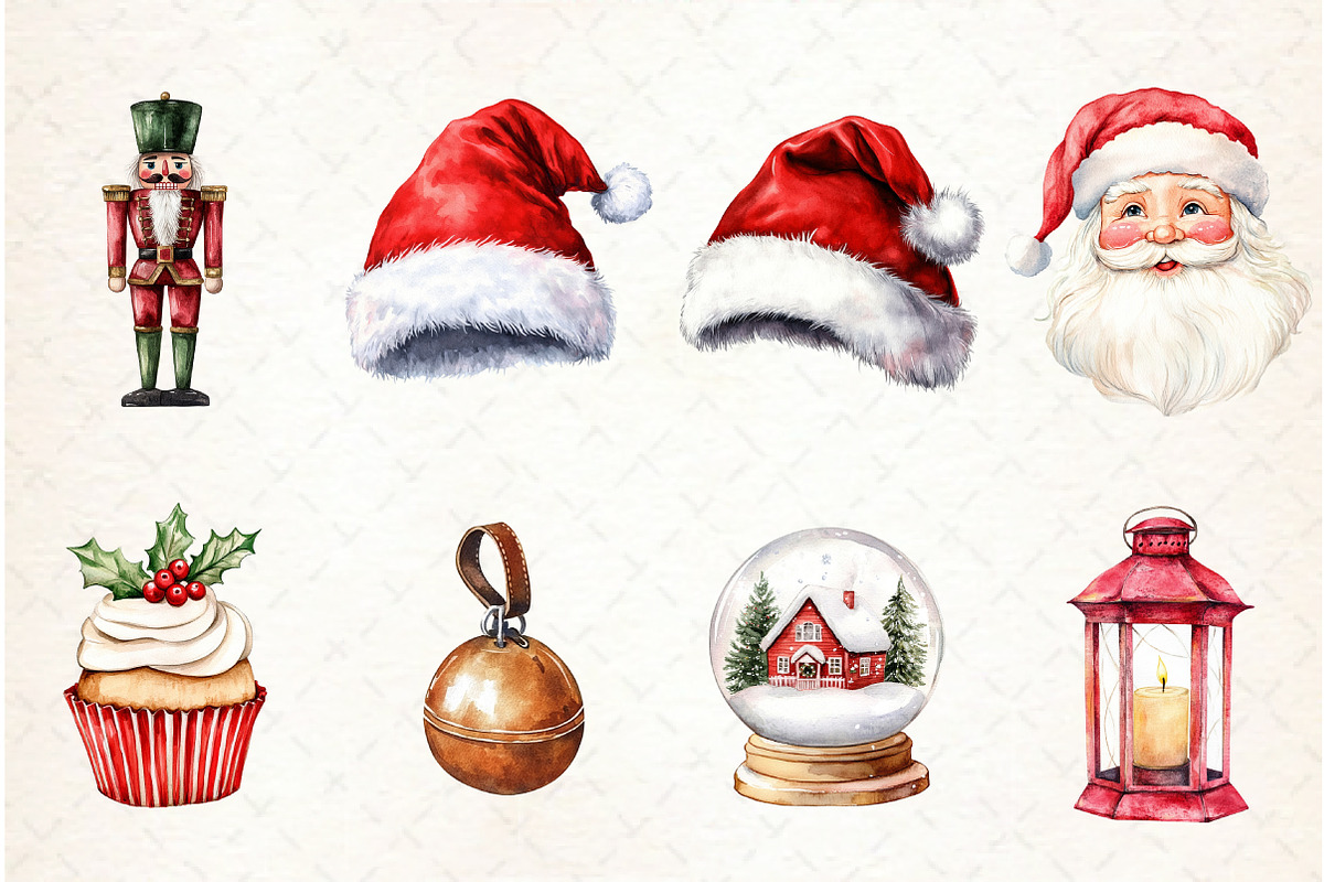 Watercolor Elegant Christmas Clipart, an Illustration by Libby Wishes (Photo 3 of 7)