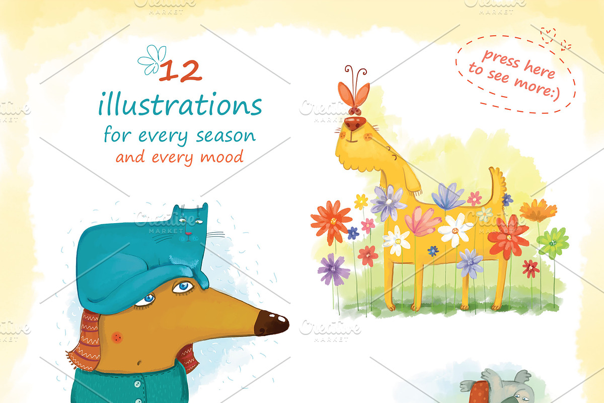 Funny Dogs illustrations, an Illustration by Zooza Art (Photo 2 of 7)