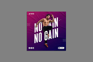 Fitness & Sports Social Media Post, a Social Media Template by Saman Osama