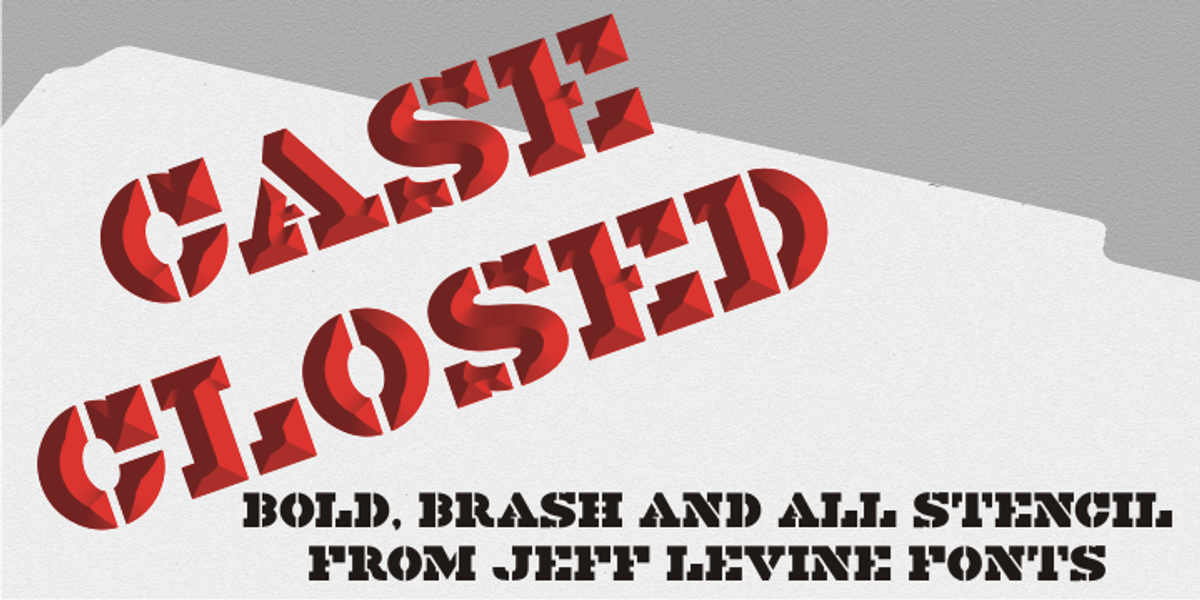 Case Closed JNL, a Serif Font by Jeff Levine Fonts