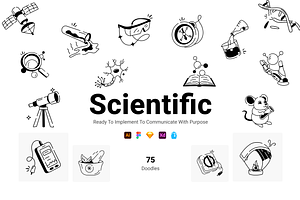 Science Doodles Icons Set, a Solid Icon by Prosymbols