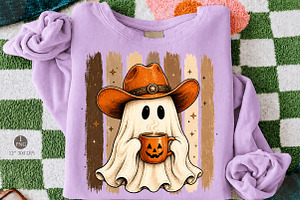 Cowboy Ghost PNG,Western Halloween, an Object Illustration by Libby Wishes