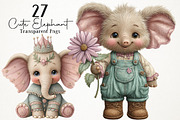 Cute Elephant PNG Clipart, an Animal Illustration by RobertsArt (Thumbnail 1 of 5)