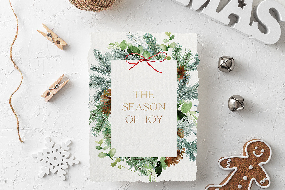 Winter Greenery Watercolor Graphics, an Illustration by studioequinox (Photo 14 of 20)