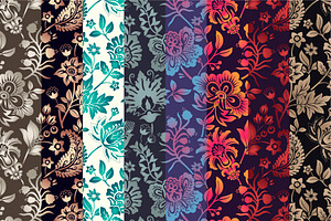 8 Floral Gradient Patterns