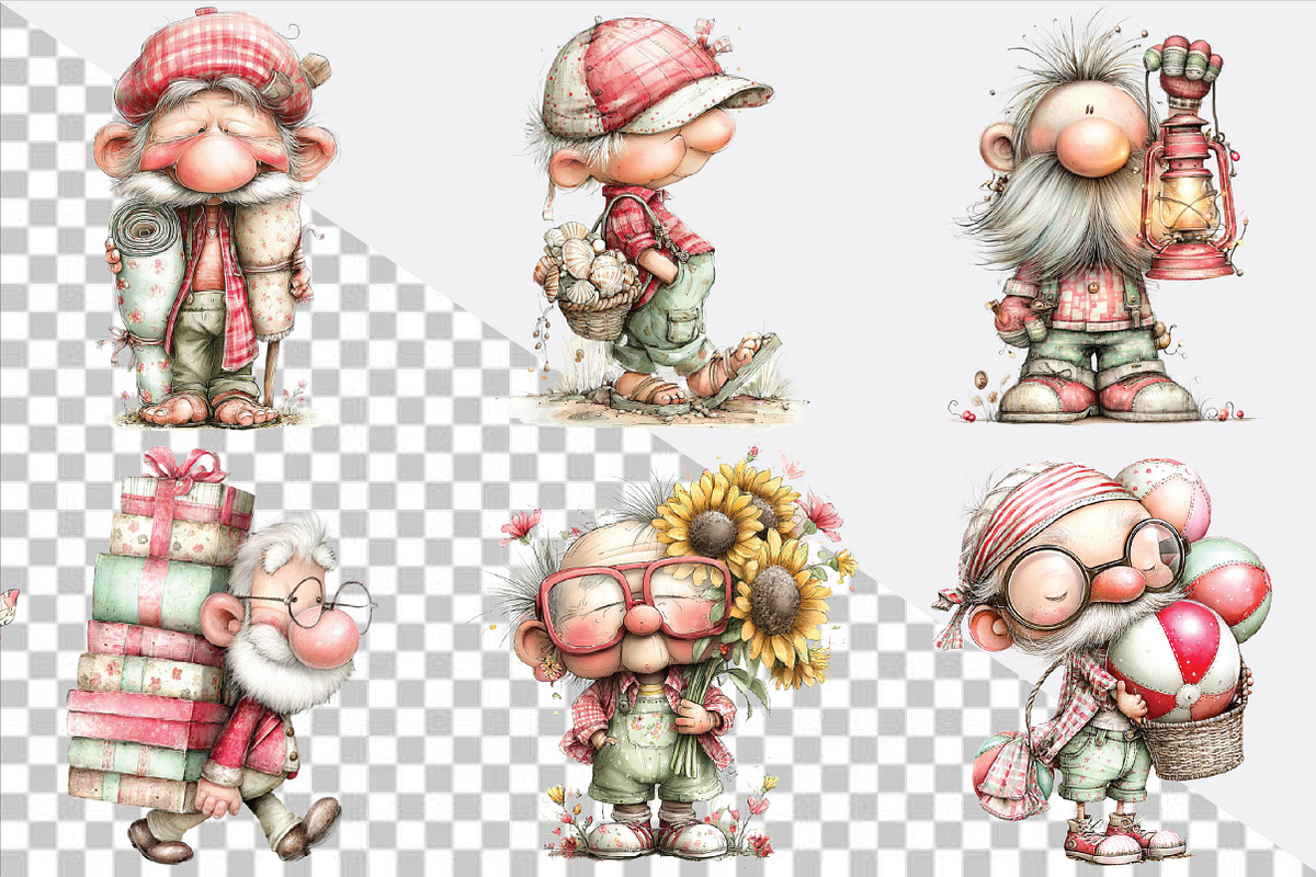 Summer Funny Grandma Clipart Bundle, an Illustration by SVGArt (Photo 2 of 9)
