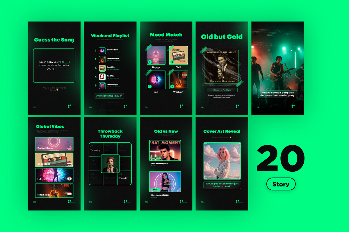 Music Vibes Instagram Kit, a Templates & Theme by Sooni Gaad (Photo 9 of 10)