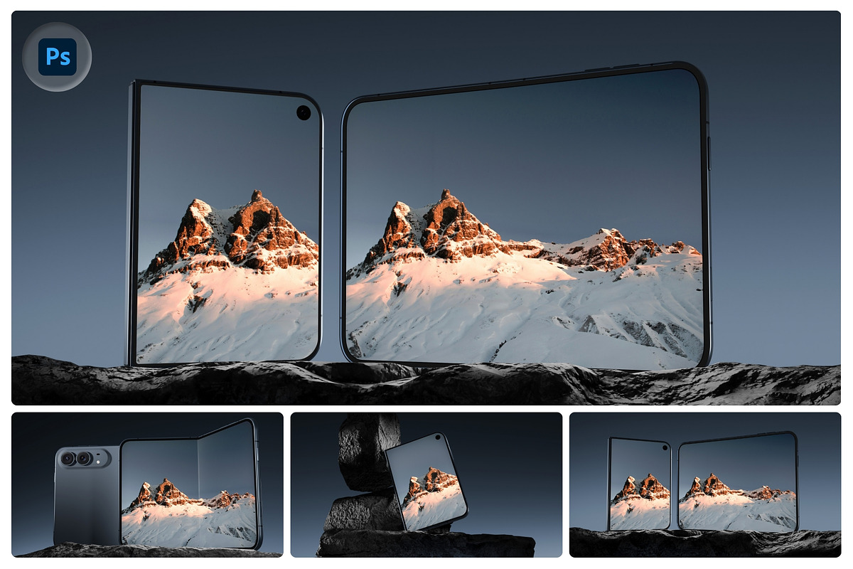 iPhone Duo Foldable Mockup, an iPhone Mockup by Claymoon Lab (Photo 1 of 4)